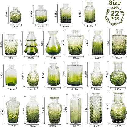 Clear Glass Bud Vase Set of 12 Pcs,Small Bud Vases in Bulk,Glass Crystal Flower Vases Table Centerpieces for Party Event Wedding Decor Baby Shower Decorations (Clear, 12 Pcs)