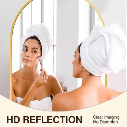 FICTOR Bathroom Mirror for Wall, Arched Vanity Bathroom Mirror for Over Sink, Metal Framed with HD Shatter-Proof Glass for Entryway, Living Room,Bedroom(2 Pack 24” x 36”, Black)