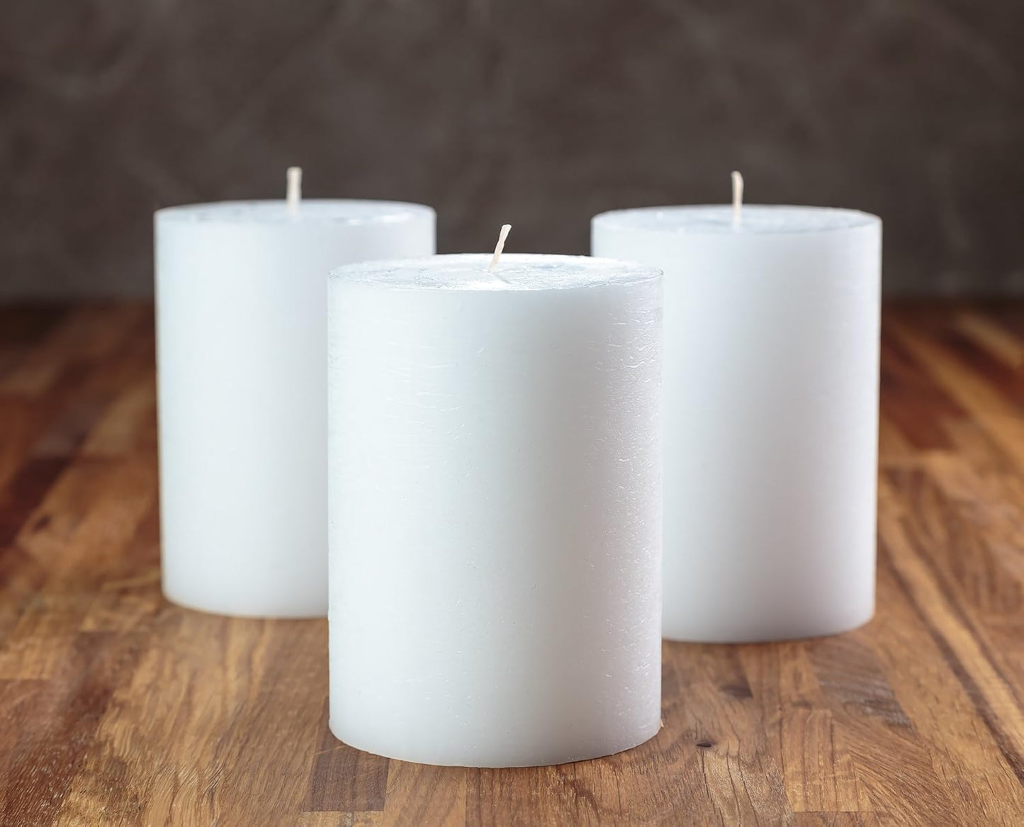 Melt Candle Pillar Candles, 3 Pack - Unscented Candles for Home, Church, Weddings, & More - 3" x 4", Ivory