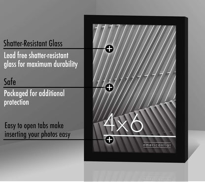 Americanflat 24x36 Poster Frame with Polished Plexiglass - Streamline Collection - Thin Border Picture Frame for Wall Display - Hanging Hardware Included - Black - Colors A