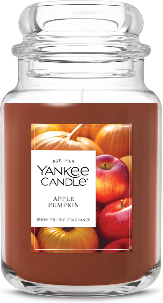 Yankee Candle Sugared Cinnamon Apple, Scented Candle, 22oz Large Jar with up to 150 Hour Burn Time, Giftable