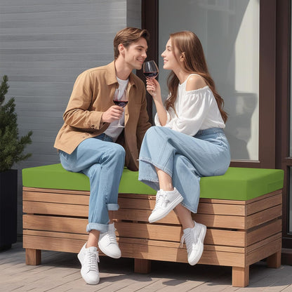 idee-home Outdoor Bench Cushion Waterproof, Bench Cushions for Outdoor Furniture, Patio Porch Swing Replacement Seat Pad with Ties for Garden Backyard, 48 x 18 Inch Red