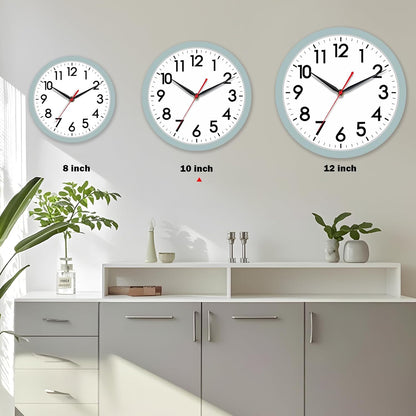 AKCISOT Wall Clock, Modern Small Wall Clocks Battery Operated 8 Inch, Silent Non-Ticking Analog Classic for Office, Home, Bathroom, Kitchen, Bedroom, School(Black)