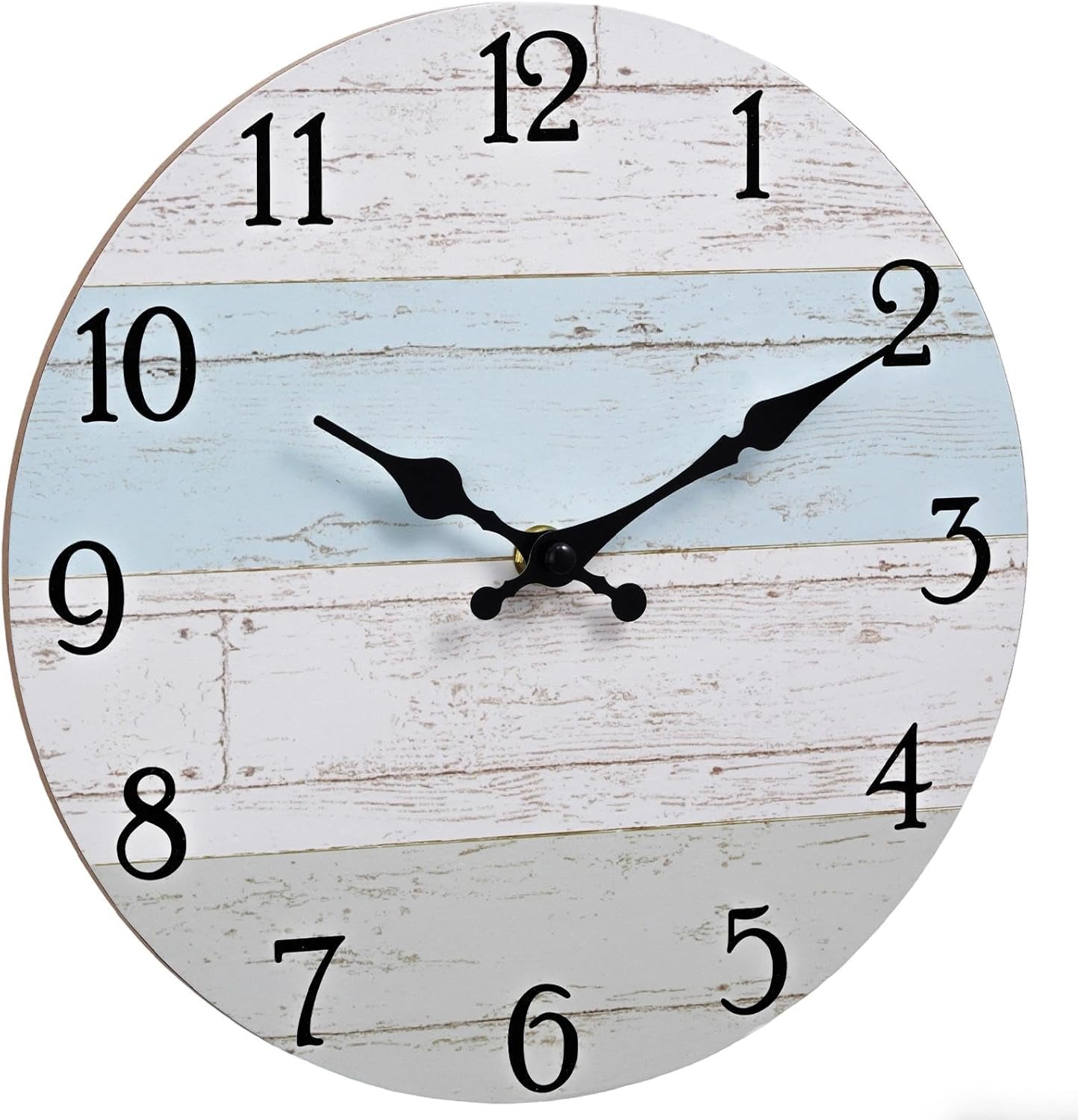 KECYET Wall Clock Battery Operated 8 Inch Silent Non Ticking Coastal Design Country Rustic Retro Decorative for Bathroom Kitchen Living Room Bedroom