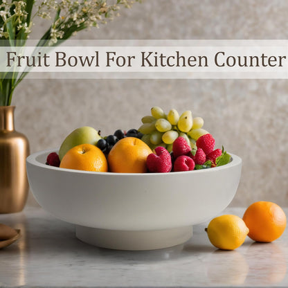 LIN CHUAN Large Decorative Bowl, Fruit Bowl for Kitchen Counter, Modern Resin Bowl for Home Decor, Key Holder for Entry Table, Sand Beige