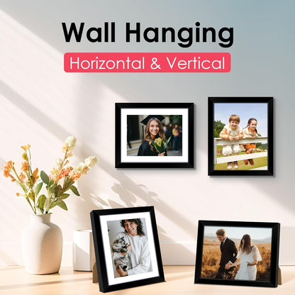 FIXSMITH 10 Pack Picture Frames Collage Wall Decor for Mounting or Tabletop Display, Gallery Wall Frame Set with Two 8x10 Black Frames, Four 5x7 Frames and Four 4x6 Frames, Multi-Pack Photo Frame Set