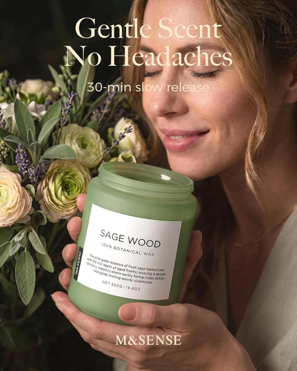 M&SENSE Eucalyptus & Mint Scented Jar Candle, Large 19.4oz Natural Soy Wax, 110-Hour Long Lasting Non-Toxic Clean Burning, Fresh Smelling Home Aromatherapy for Spa Stress Relief, Gifts for Men Women