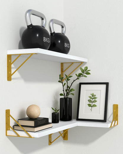 BAYKA Wall Mounted Floating Shelves, Wood Floating Wall Shelf for Books & Decor, Small Space-Saving Display & Organizer（Black，Set of 3）