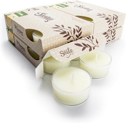 Pure English Lavender Premium Tealight Candles Bulk Pack - Highly Scented with Essential & Natural Oils - 24 Purple Tea Lights - Beautiful Candlelight - Made in the USA - Flower & Floral Collection