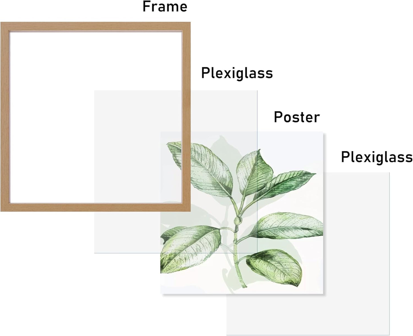 CORE ART 8x10 Floating Picture Frame,Double Plexglass Floating Frame for 5x7,4x6 Pictures,Wall or Tabletop Display,Black