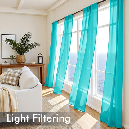 MIULEE White Sheer Curtains 84 Inches Long, 4 Panels Set, Light Filtering Rod Pocket Voile Drapes for Living Room and Bedroom, Airy Soft Fabric Window Treatments, 42 x 84 Inches