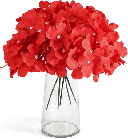 Auihiay 64 PCS Artificial Hydrangea Flowers, Silk Hydrangea Full Flowers Heads with Stems for Wedding Centerpieces, Home, Garden, Baby Shower, Party Decoration (Ivory)