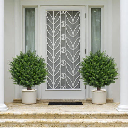 AOKIIE 6FT Artificial Topiary Cedar Plants Outdoor, Faux Pine Trees UV Resistant and Potted, 72 Inch Tall Fake Shrubs Evergreen for Front Porch Decor Set of 2