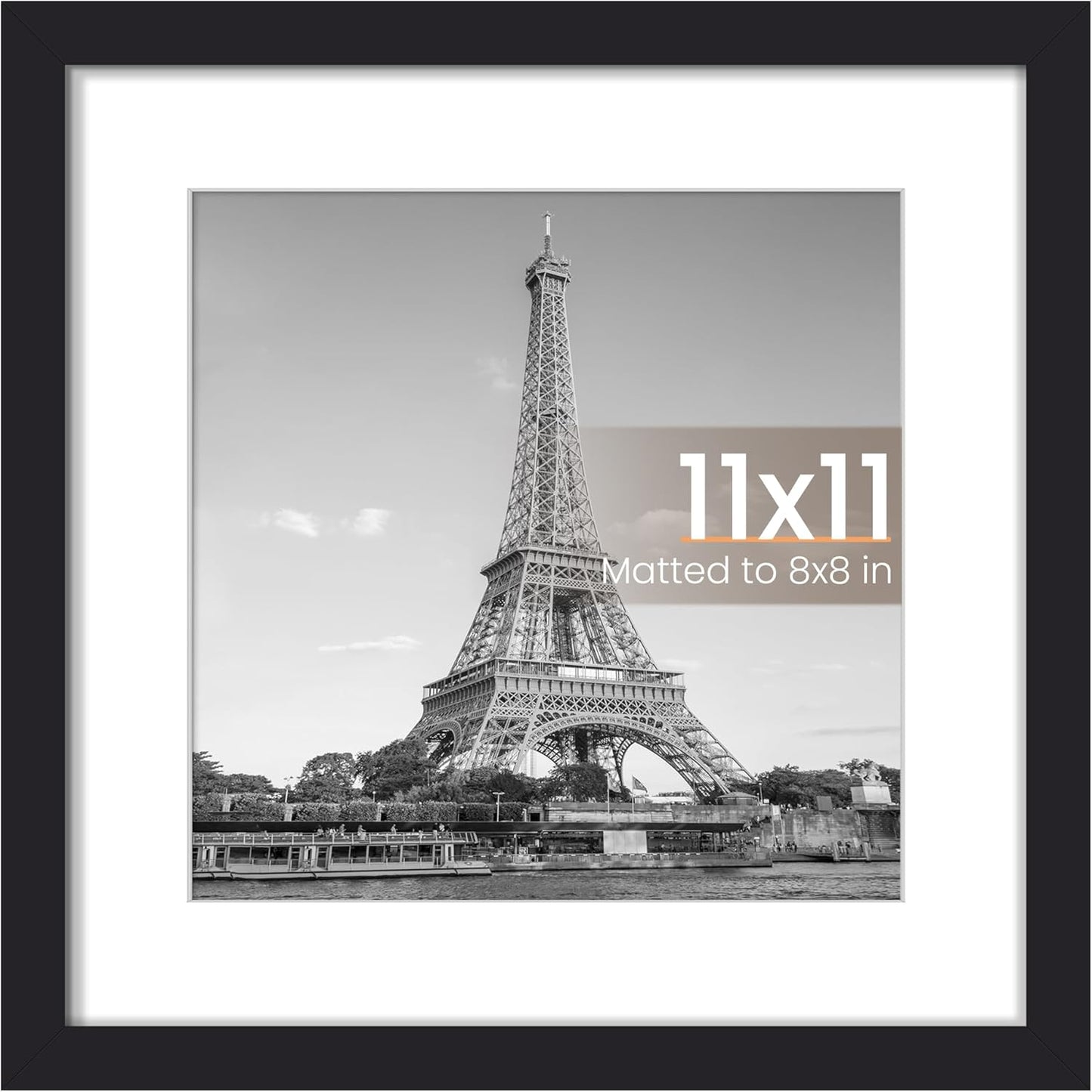 upsimples 8x10 Picture Frame, Display Pictures 5x7 with Mat or 8x10 Without Mat, Wall Hanging Photo Frame, Black, 1 Pack - Colors A