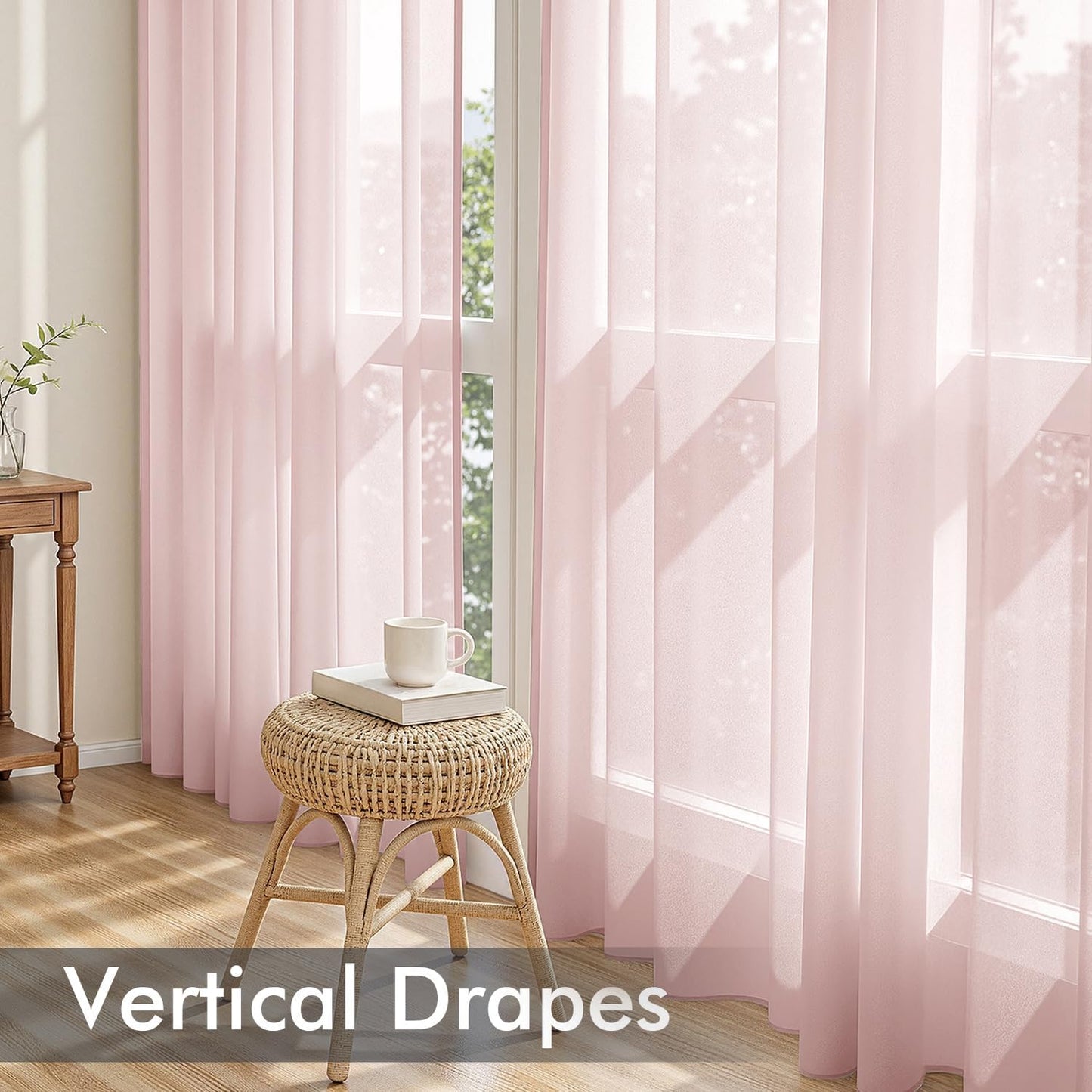 MIULEE White Sheer Curtains 84 Inches Long, 4 Panels Set, Light Filtering Rod Pocket Voile Drapes for Living Room and Bedroom, Airy Soft Fabric Window Treatments, 42 x 84 Inches