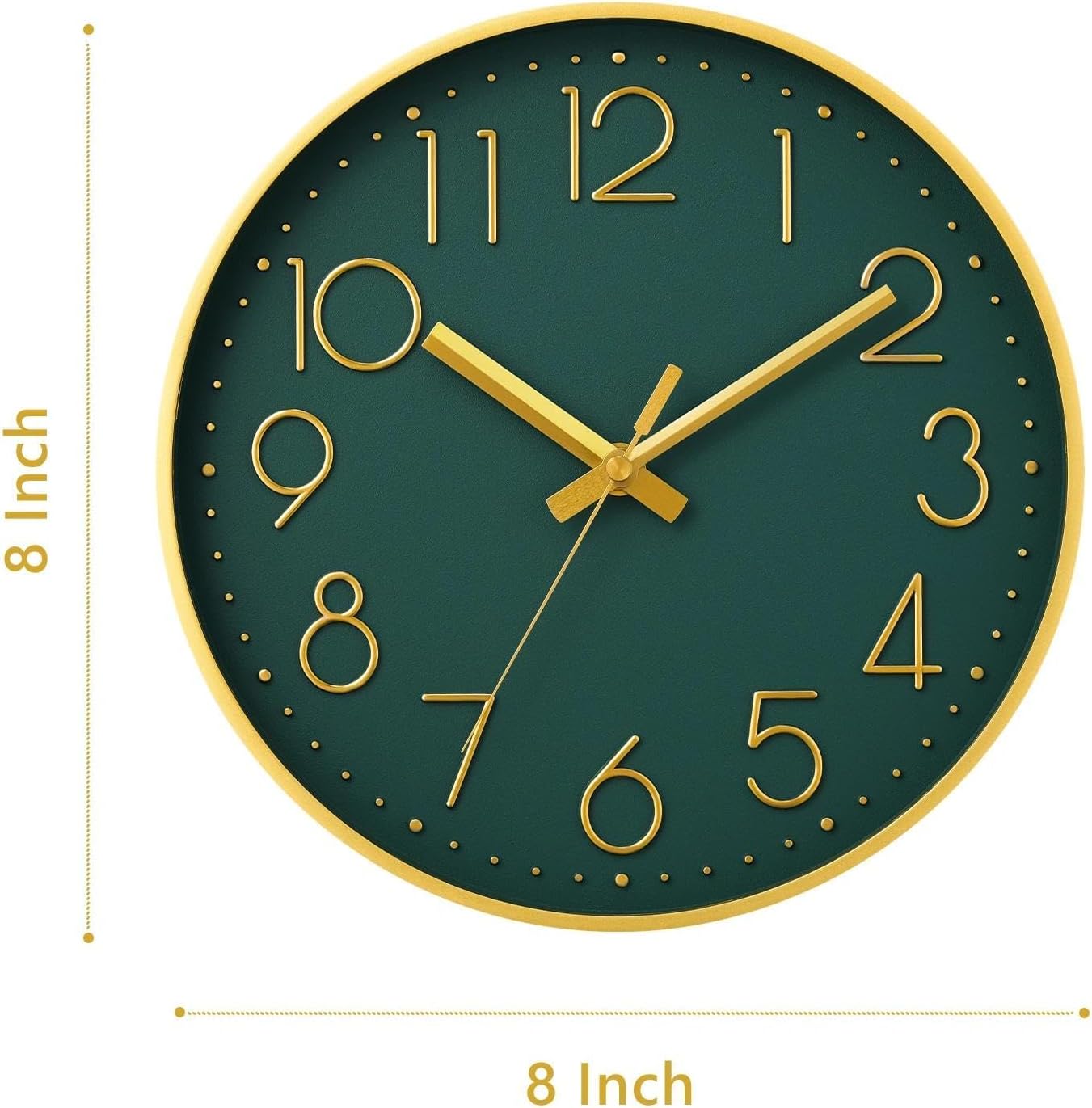 DAXSMY Wall Clock - 8 Inch Silent Non-Ticking Modern 3D Wall Clocks Battery Operated - Decorative Clock for Kitchen, Home Office, Bathroom, Bedroom(Rose Gold)