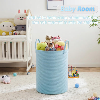 Artfeel Laundry Basket,Woven Cotton Rope Laundry Hamper,60L for Decor Storage of Dirty Clothes,Toys and Blankets in Bathroom,Baby Room and Living Room