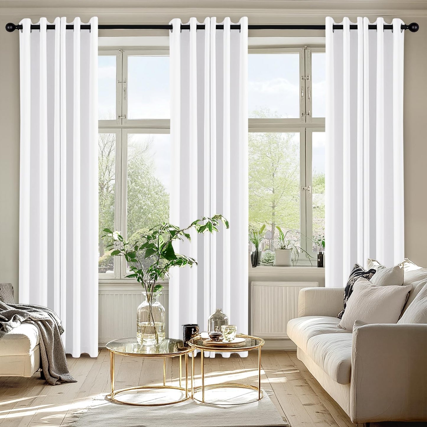 MIULEE Blackout Curtains for Bedroom Living Room 2 Panels, Thermal Insulated Room Darkening Drapes Grommet Noise Reducing Light Blocking Window Treatments 63 Inches Long 40x63 Inch Black - Colors A