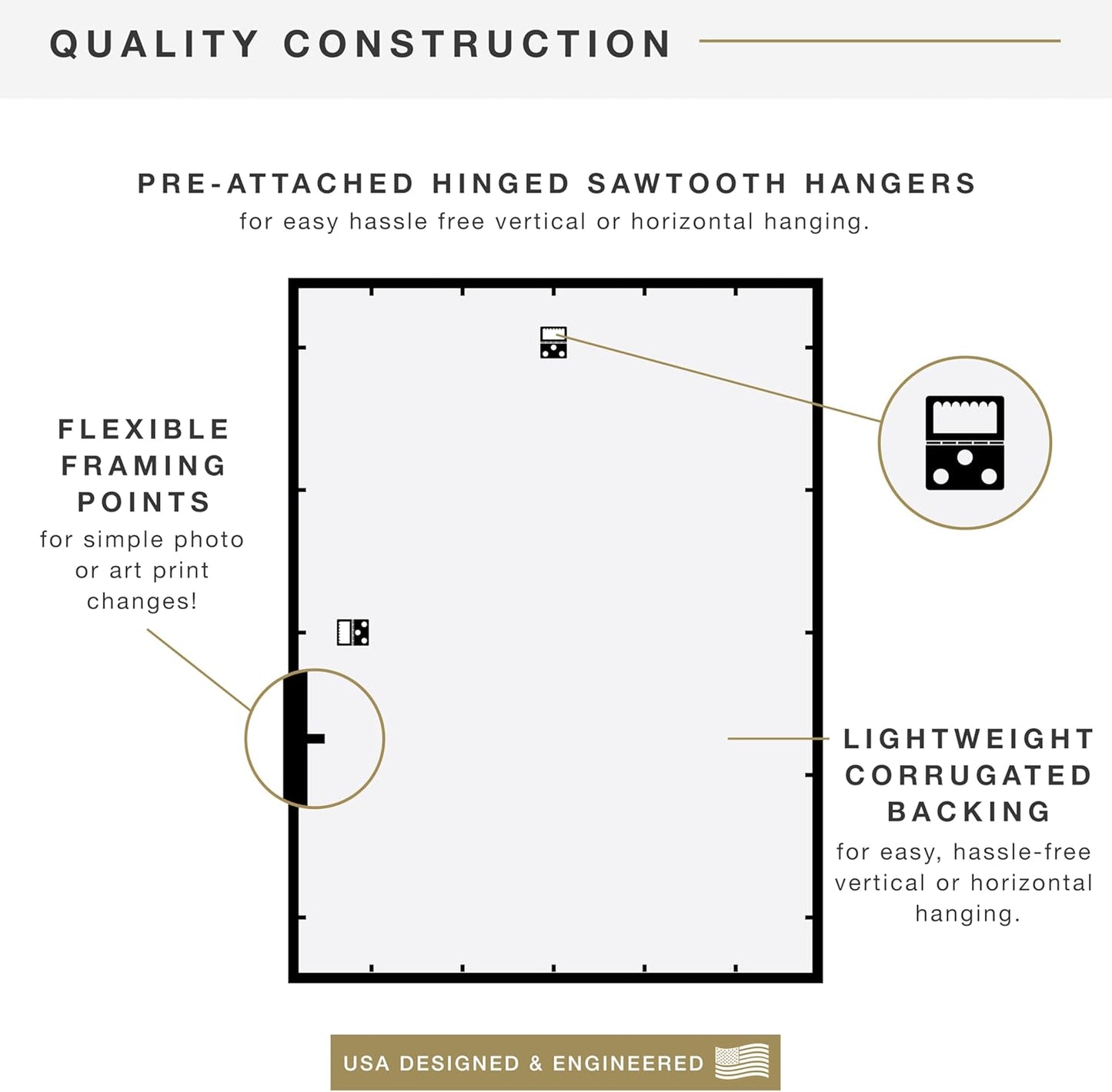 MCS Trendsetter 24x36 Poster Frame Black High-Gloss, Vertical & Horizontal Wall Hanging Large Picture Frame for Photos, Posters & Art Prints (1-Pack)