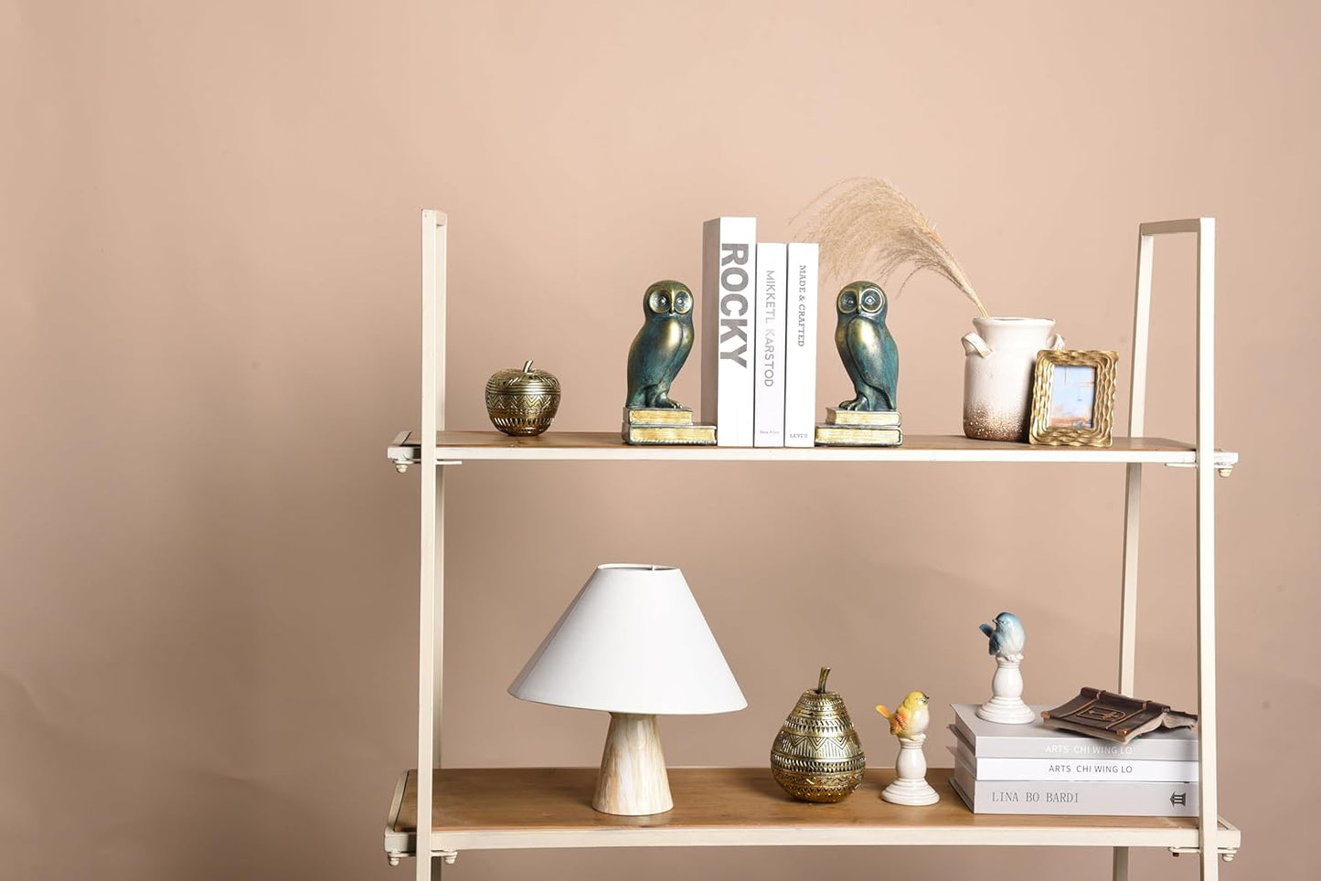 Book Ends for Shelves, Owl Decorative Bookends Bronze Bird Book Stopper Unique Kids Book Holders with Anti-Slip Base Luxurious Bookends for Kids Rooms Office Home Decor(Bronze)