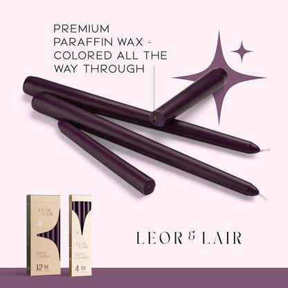 Leor & Lair Ivory Taper Candles - 4 Pack 10" Ivory Candlesticks - Unscented Cream Candle Sticks for Home Decoration, Holiday Tables, Weddings, Restaurants & Business Events