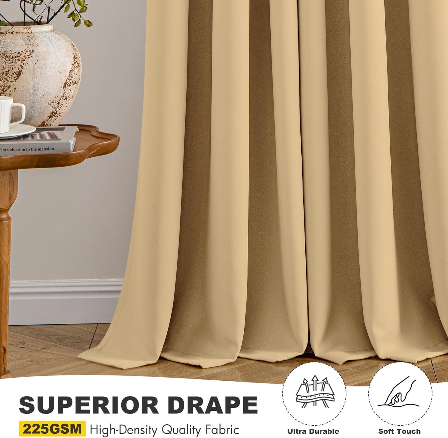 MIULEE Blackout Curtains for Bedroom Living Room 2 Panels, Thermal Insulated Room Darkening Drapes Grommet Noise Reducing Light Blocking Window Treatments 63 Inches Long 40x63 Inch Black - Colors B