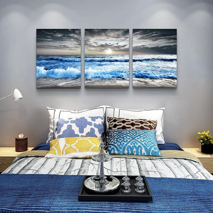 MHARTK66 Wall Art for Living Room Modern Wall Decor for Bedroom Office Decor Abstract Mountain Forest Landscapes Ink Painting 3 Piece Framed Canvas Art Prints Ready to Hang Wall Pictures Home Decor