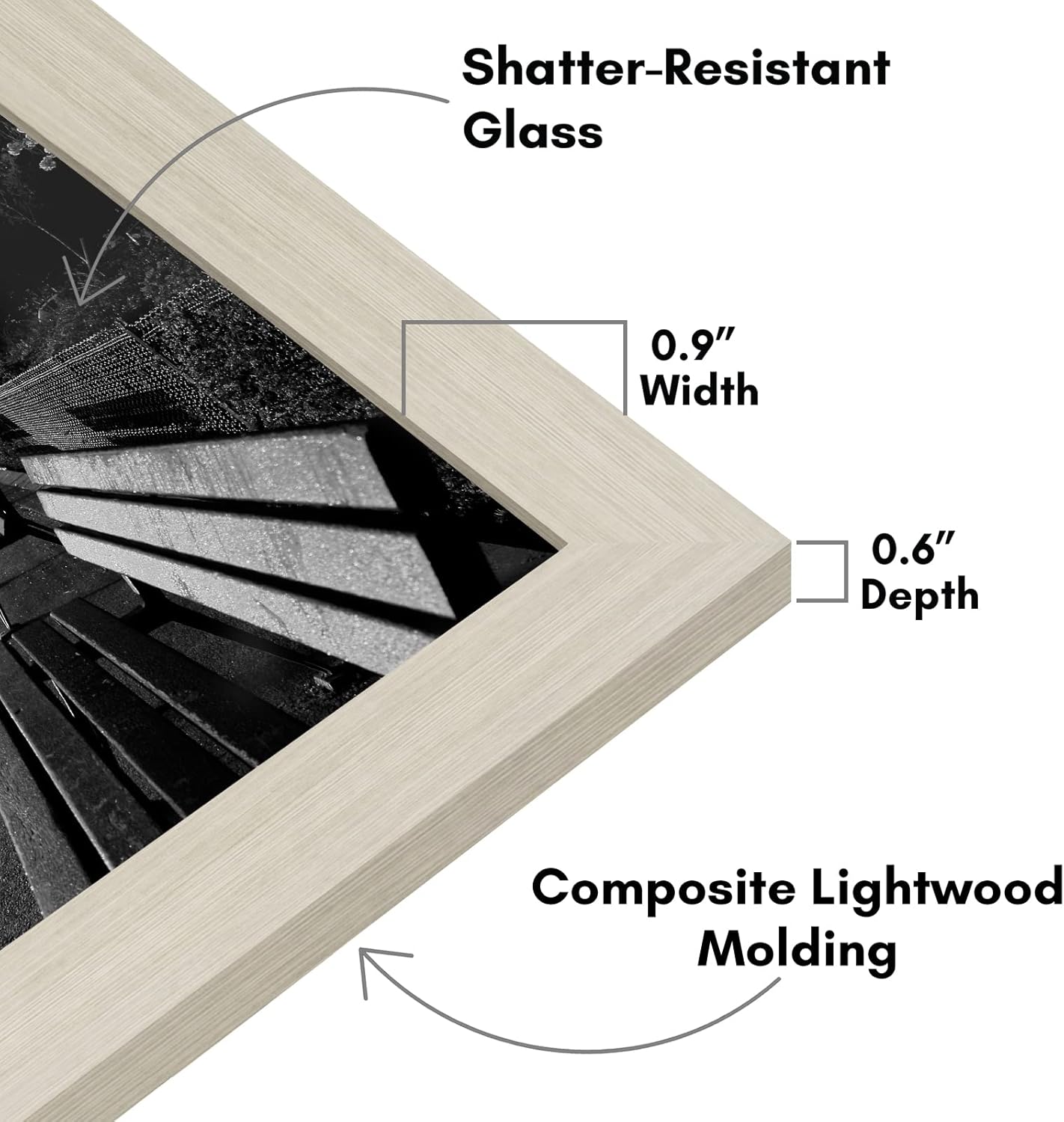 Americanflat 12x18 Poster Frame with Shatter-Resistant Glass - Signature Collection - Gallery-Style Frames Made of Engineered Wood - Photo Frame for Wall Display - Black - Colors A