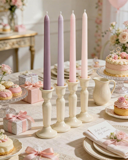 Viyffo Taper Candles, 12 Inch, 12 Pack, Brown – Unscented, Smokeless Design, Up to 8-Hour Burn – Tall Candlesticks for Table Decor, Weddings & Dinners