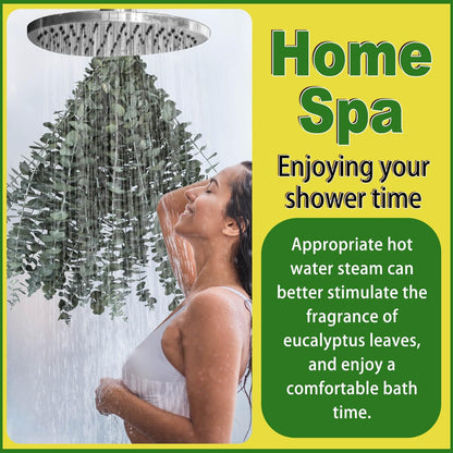11 PCS Real Dried Eucalyptus Stem for Shower & Bathroom Decor - 17'' Large Natural Fresh Eucalyptus Leaves Hanging Plants, Shower Stuff Green Home Vase Decor, DIY