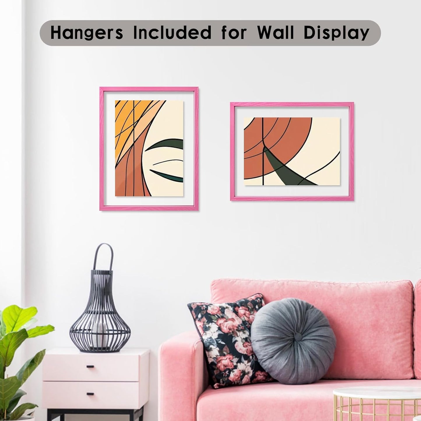 MUYE 11x14 Floating Frame Set of 2,Double Glass Rustic Frame,Display Any Size Photo up to 11x14,Wall Mount or Tabletop Standing,Natural