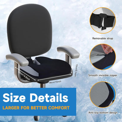 Seat Cushions for Office Chairs Wheelchair Cushion for Long Sitting Back Pain，Memory Foam Seat Car Computer Desk Chair Cushion，Coccyx Cushion for Tailbone Pain Relief Cushion Office Chair Black