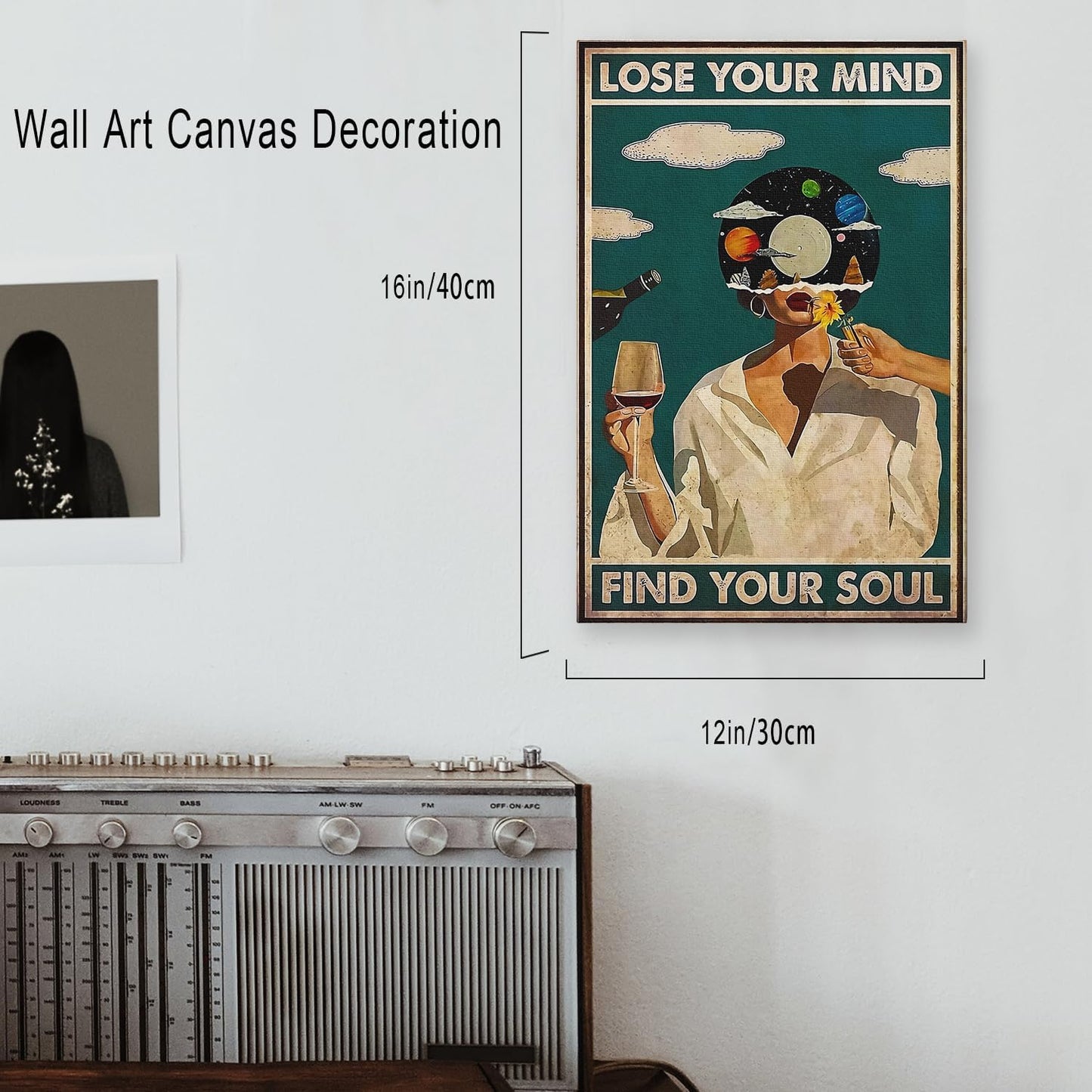DIHSIEG 12x16 Canvas Wall Art funny bathroom wall art Print Poster Vintage Poster Frameless Floral Can be hung on the Wall Heal Your Heart poster Wall Art Canvas