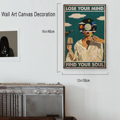 DIHSIEG 12x16 Canvas Wall Art funny bathroom wall art Print Poster Vintage Poster Frameless Floral Can be hung on the Wall Heal Your Heart poster Wall Art Canvas