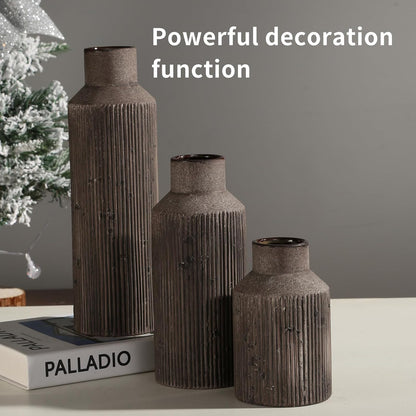 Rustic Vases for Home Decor. Ceramic Vase for Dining Table Decor. Terracotta Decorative Vase 6.1IN. ZSHLXM
