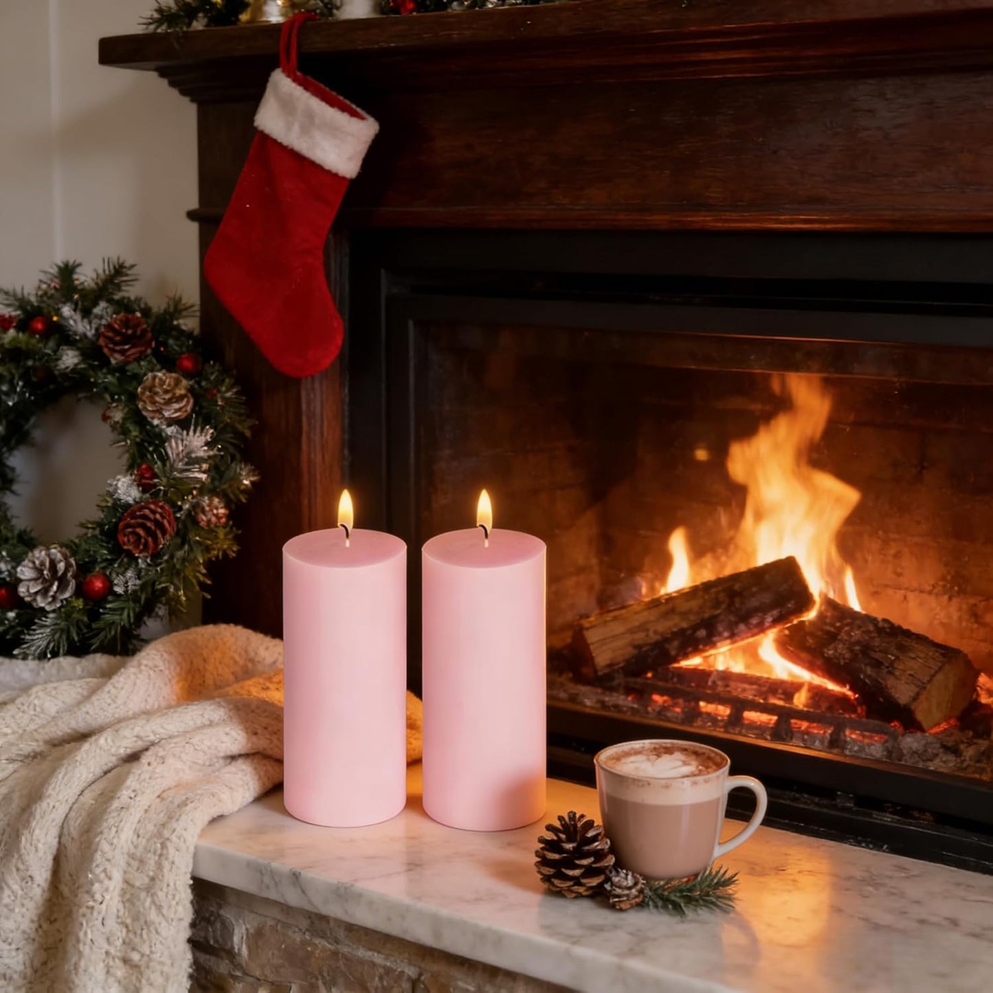 2 Pack 3x6 Inch Sage Green Unscented Pillar Candles - 70 Hour Long Burning Dripless Smokeless Candles for Home Decor Weddings Festivals Spa Meditation
