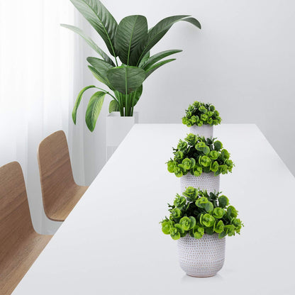 Artificial Plants Succulent Flowers in Ceramic Planter 2 Pack Small Fake Plants Potted for Home Office Desk Decor Farmhouse Living Room Bedroom Shelves Decoration