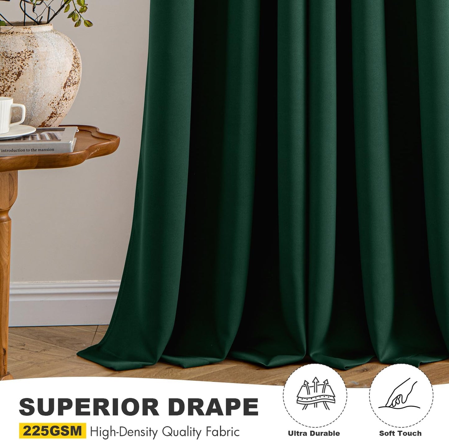 MIULEE Blackout Curtains for Bedroom Living Room 2 Panels, Thermal Insulated Room Darkening Drapes Grommet Noise Reducing Light Blocking Window Treatments 63 Inches Long 40x63 Inch Black - Colors A