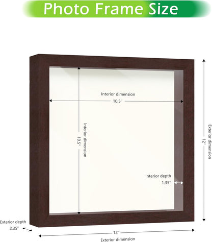FrameWorks 11” x 14” Dark Oak Wooden Shadow Box Frame – Display Case with Soft Felt Back, Memory Box with Tempered Glass, Display Box with Elegant White Ball Push Pins, Wooden Flower Box