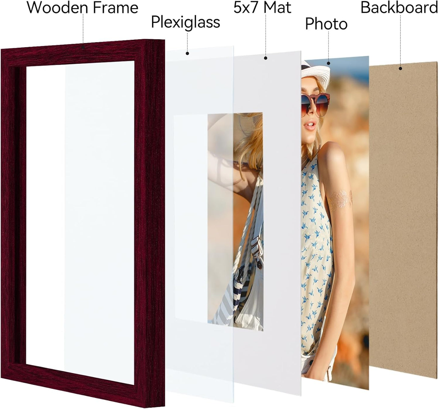 Vittanly 11x14 Picture Frame, Display Pictures 8x10 with Mat or 11x14 without Mat, Photo Frame for Wall Mounting, Black, 1 Pack - Colors B