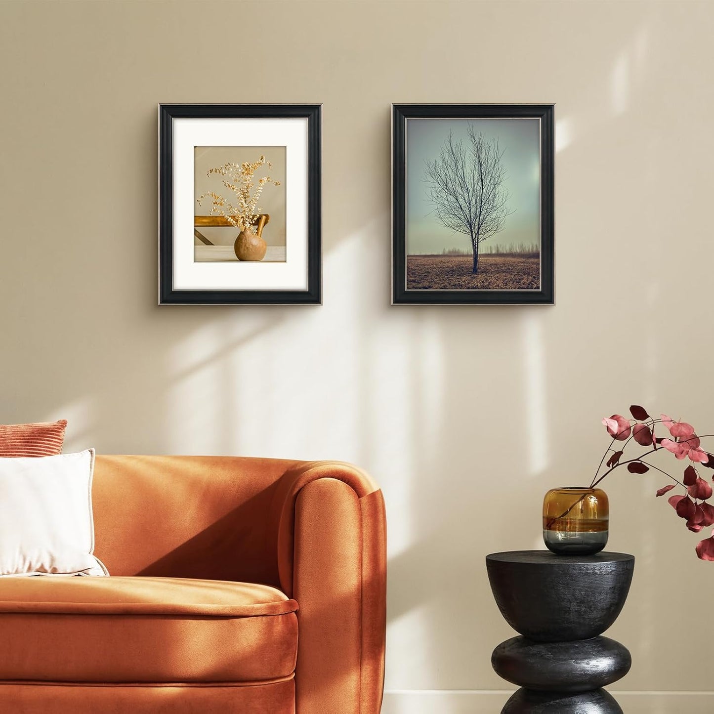 Golden State Art, 11x14 Photo Frame with Mat for Pictures 8x10 and Real Glass (Dark Gold Brown & Bronze Pewter Panel with White Color Mat, 1.25 Inch Frame Border)