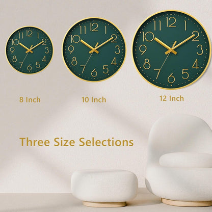 DAXSMY Wall Clock - 8 Inch Silent Non-Ticking Modern 3D Wall Clocks Battery Operated - Decorative Clock for Kitchen, Home Office, Bathroom, Bedroom(Rose Gold)
