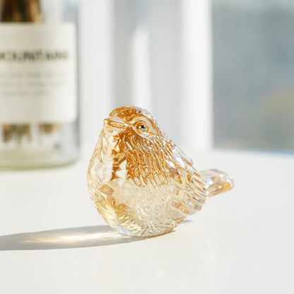 H&D HYALINE & DORA Blue Glass Bird Figurines Bird Gifts for Bird Lovers Women Crystal Glass Animal Figurine Collectible for Home Shelf Decor