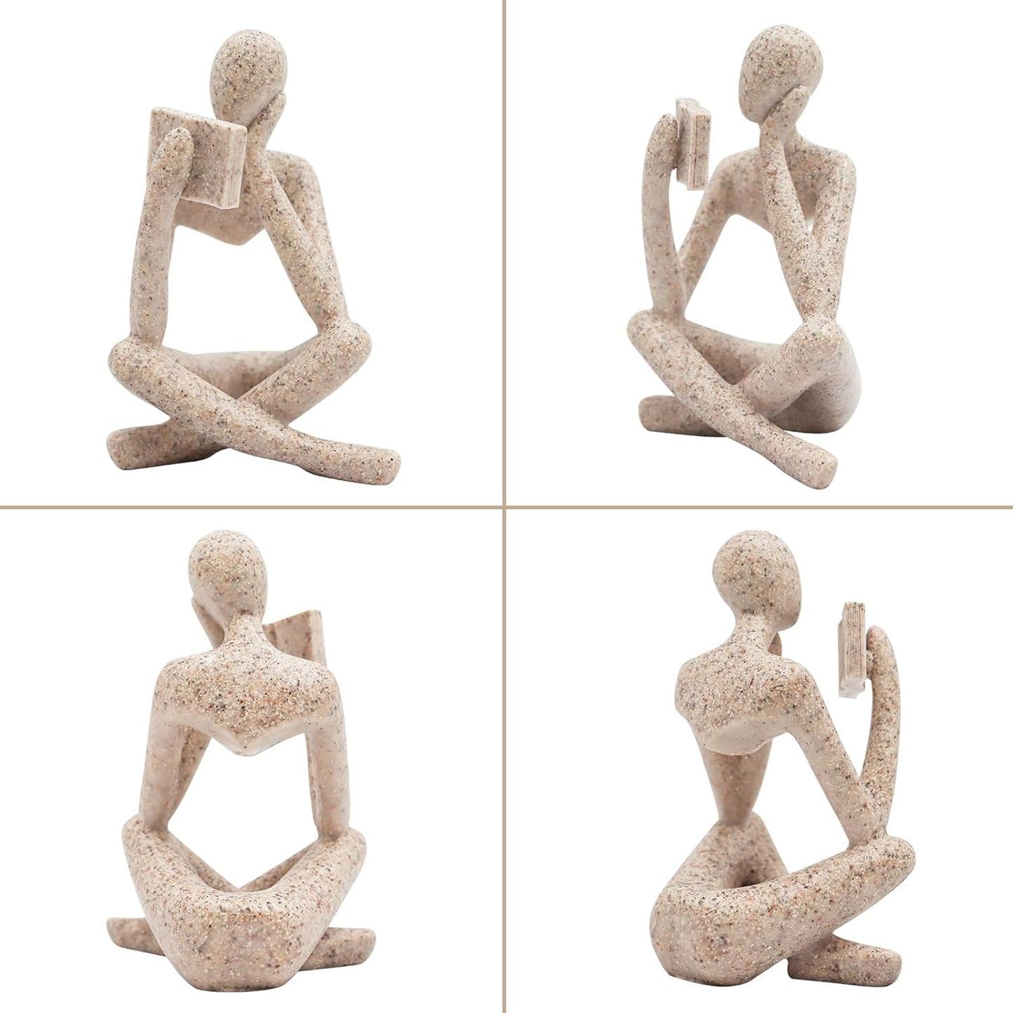Jinkoozz Reading Women Statue, Thinker Sculptures, Abstract Art Ornament, Modern Aesthetic Figurine Decoration, Suitable for Home Living Room Bedroom Office Shelf Table Desk Bookshelf Decor