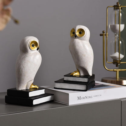 Book Ends for Shelves, Owl Decorative Bookends Bronze Bird Book Stopper Unique Kids Book Holders with Anti-Slip Base Luxurious Bookends for Kids Rooms Office Home Decor(Bronze)