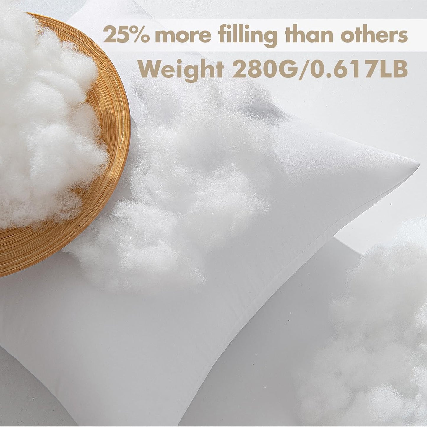 MIULEE Pillows Inserts, Pack of 4 18x18 Inch 100% Virgin Microfiber Filling Throw Pillows for Bed Couch Sofa
