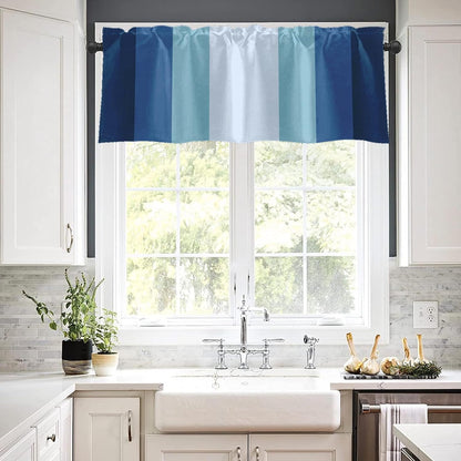 Emvency 2 Pack Dark Grey Valances Window Treatments, Gray Striped Abstract Blackout Drapes Adjustable Curtain for Windows Living Room Kitchen Over Sink, 52x18 Inch Rod Pocket Valances