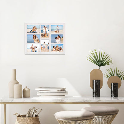 YESKAY 4x6 Picture Frame Collage for Wall Decor, Multiple Photo Collage Frames with Tempered Glass, 7-Opening for 4 x 6 Picture Frames, Rustic Brown, 1 Pack