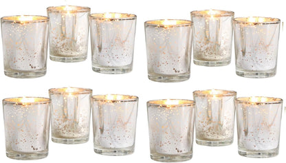 48-Pack Clear Glass Votive Candles – 10–12 Hour Long Burn, Unscented, Ivory, Bulk Set for Weddings, Events & Table Centerpieces – Hosley
