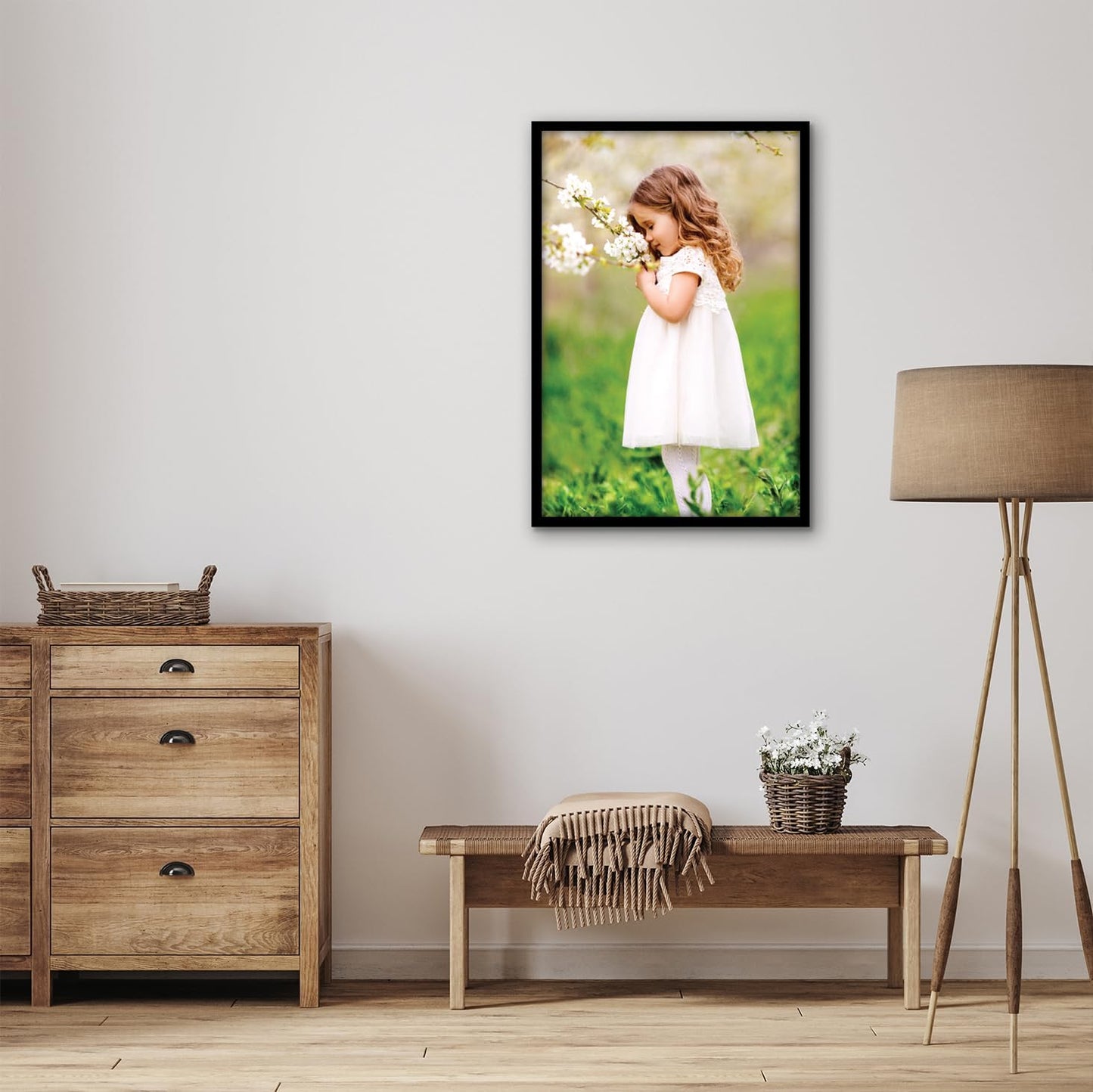 Americanflat 24x36 Poster Frame with Polished Plexiglass - Streamline Collection - Thin Border Picture Frame for Wall Display - Hanging Hardware Included - Black - Colors C